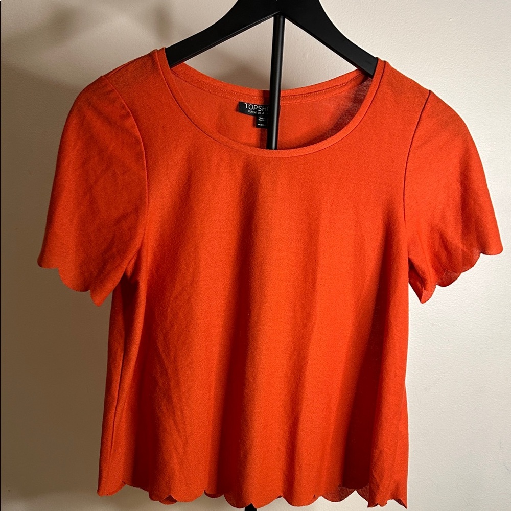 Topshop Vibrant Orange Short Sleeve Tee